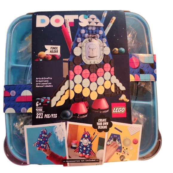 LEGO® DOTS Space Ship Pencil Holder 41936 [New Toy] Brick Rocket Kids Retired - Picture 4 of 7